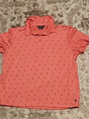 Kyodan Men’s Coral Polo with Navy Micro Print
